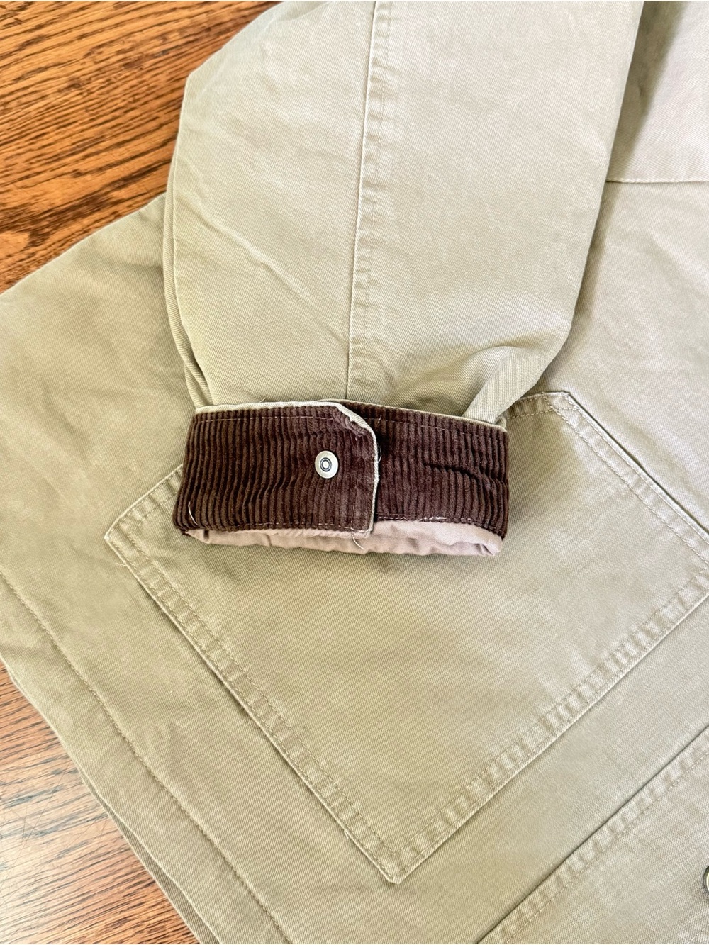 Hunter Khaki Utility Jacket | Brown Corduroy Collar | NWT - Picture 4 of 6
